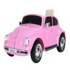 Kids Licensed Classic Pink Volkswagen Beetle 12v Ride On Car