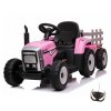 12v Girls Pink Battery Powered Ride On Tractor & Trailer