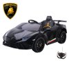 Kids 12v Official Black Lamborghini Huracan Electric Ride On