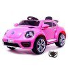 12v New Beetle Style Pink Ride On Car with Bluetooth Remote